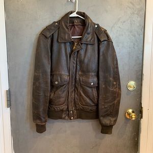 Vintage mens leather bomber jacket